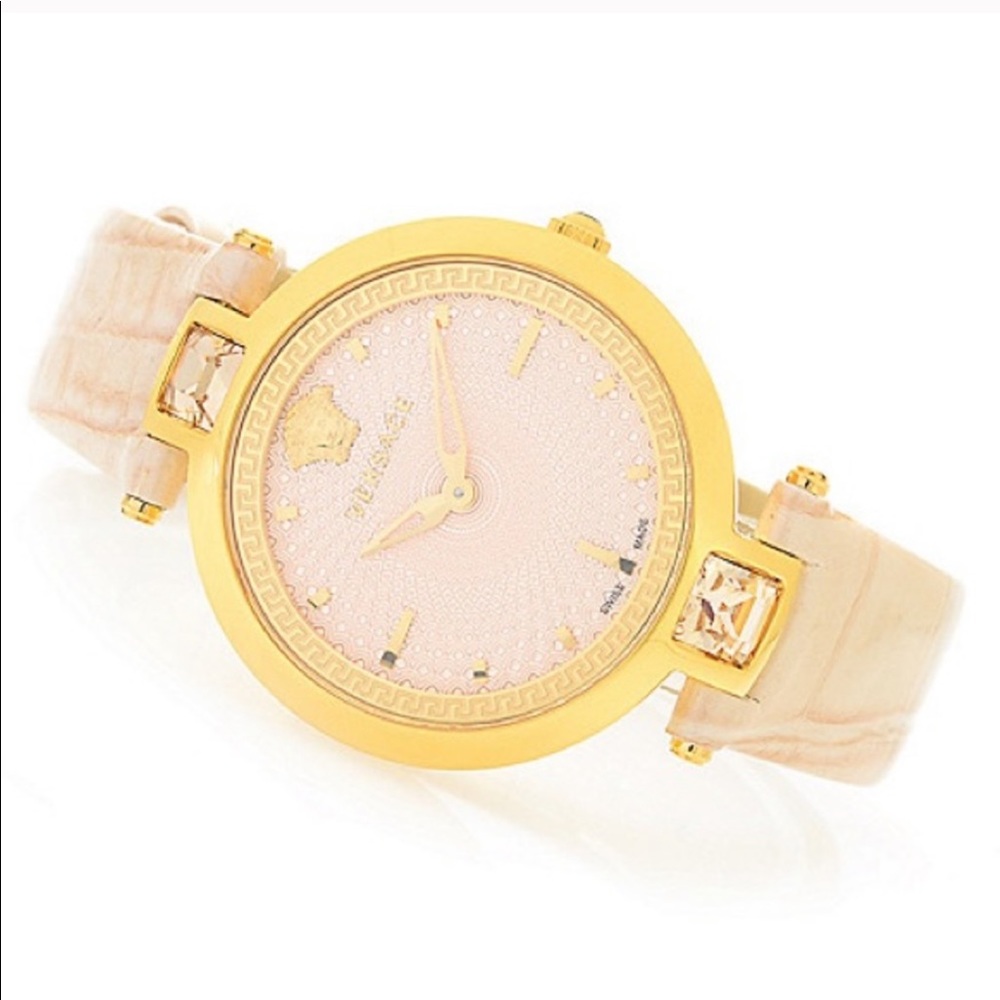 Versace women’s crystal accented watch